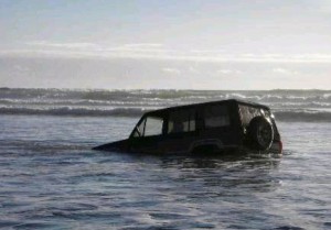 car underwater