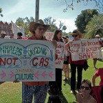 Protect Whales Banner - in an attempt to draw attention to the plight of whales should this gas hub go ahead
