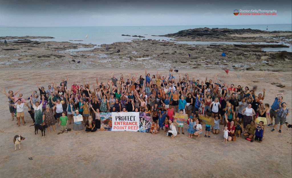 Protest against floating jetty at Entrance Point Broome